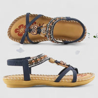 Damen Sandalen Schmuck Verstellbaren Riemen - Kobaltblau