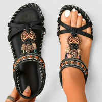 Damen Sandalen Schmuck Verstellbaren Riemen - Graphitschwarz
