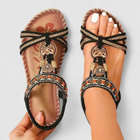 Damen Sandalen Schmuck Verstellbaren Riemen - Hellschwarz