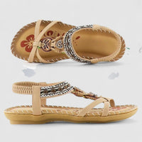 Damen Sandalen Schmuck Verstellbaren Riemen - Mahagonibraun
