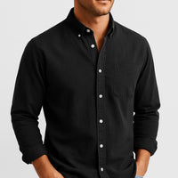 Brandon | Herren Klassisches Button-Down Hemd - Schwarz