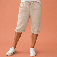 Bequeme Baumwollshorts für Damen mit eleganter Passform | Liora - Beige