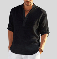 Elegantes Leinenhemd Herren - Schwarz