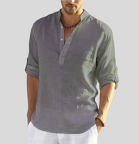 Elegantes Leinenhemd Herren - Grau