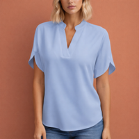 Elegante luftige Bluse für Damen mit schmeichelhaftem Schnitt | Maud - Blau