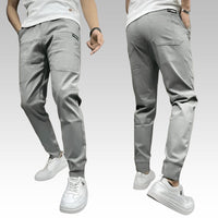 Leon | Stylishe Herren Stretch-Cargohose für Alltag - Hellgrau