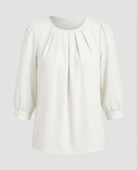 Elegante Satin Bluse Damen - Weiß
