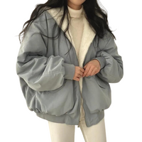 Caitlin | Damen Winterjacke mit Kapuze und Taschen - Blau