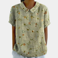 Lebendiges Blusenshirt für Frauen | Kurzarm - Grün