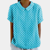 Lebendiges Blusenshirt für Frauen | Kurzarm - Hellblau
