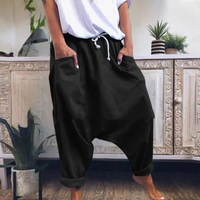 Anna | Damen Lässige Oversized Haremhose - Schwarz