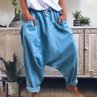 Anna | Damen Lässige Oversized Haremhose - Blau