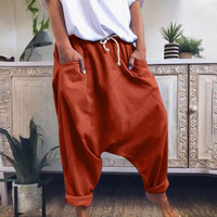 Anna | Damen Lässige Oversized Haremhose - Orange