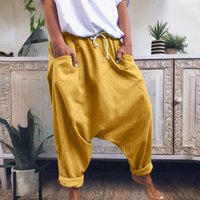 Anna | Damen Lässige Oversized Haremhose - Gelb