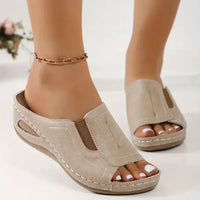 Damen Sandalen Orthopädische Keilabsätze Bequeme Sommerlooks - Beige