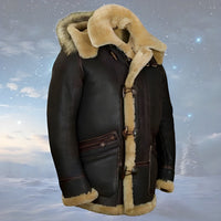 Horst | Herren Warm Gerippte Bündchen Lederjacke - Braun