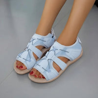 Damen Sandalen Klettverschluss Komfortsohle - Blau