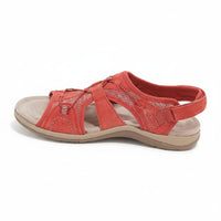 Damen Sandalen Klettverschluss Komfortsohle - Rot