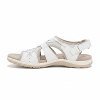 Damen Sandalen Klettverschluss Komfortsohle - Weiß
