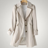 Christina | Damen Casual Langer Wasserdichte Trenchcoat - Beige