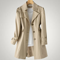 Christina | Damen Casual Langer Wasserdichte Trenchcoat - Khaki