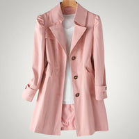 Christina | Damen Casual Langer Wasserdichte Trenchcoat - Rosa