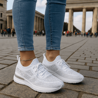 Elena | Funkelnde Damen-Sneakers modern & cozy - Weiß