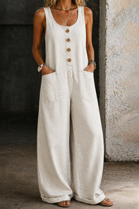 Willy | Vintage gewaschene Denim-Latzhose - Weiß