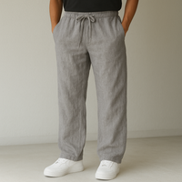 Alveno™ – Leichte Leinenhose mit verstellbarem Bund - Grau