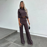 Julia - Elegantes Zweiteiliges Set - Kastanie