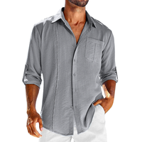 Felix | This Lässiges Herrenhemd im kubanischen Stil - Gray