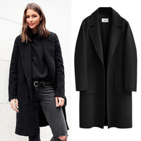 Stylischer langer Wintermantel - Schwarz
