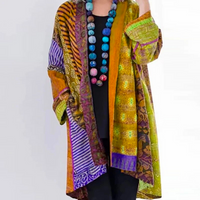 Damen Boho Strickjacke in Duster-Länge Locker Geschnitten Elegant und Vielseitig - Gelb