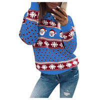 Damen Festlicher Weihnachtspullover Warm Hochwertiges Material - Blau
