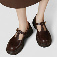 Damen Mary-Jane Schuhe mit Orthopädischer Arch Support und Chunky Plateau-Sohle - Braun