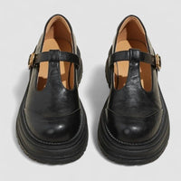 Damen Mary-Jane Schuhe mit Orthopädischer Arch Support und Chunky Plateau-Sohle - Schwarz