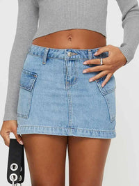 Damen Minirock mit Taschen - Blau