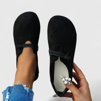 Damen Orthopädische Slip-On Ballerinas mit Arch Support und Seildetail für Komfort - Schwarz