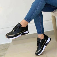 Damen Orthopädische Sneaker mit Ergonomischem Fußbett und Arch Support Komfort - Schwarz