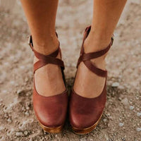 Damen Plateau Sandalen mit Orthopädischer Arch Support und Schnallenriemen Sommer Schuhe - Braun