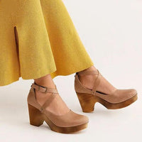 Damen Plateau Sandalen mit Orthopädischer Arch Support und Schnallenriemen Sommer Schuhe - Khaki