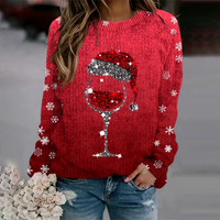 Damen Pullover Festlich Gemütlich Strickmaterial - Rot