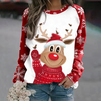 Damen Weihnachtspullover Gemütlich Warm Weiches Mischgewebe - Rot 3