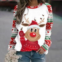 Damen Weihnachtspullover Gemütlich Warm Weiches Mischgewebe - Rot 2