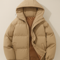 Damen Winter Warme Jacke Daunen Stil Langer Komfort - Khaki