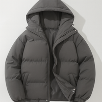 Damen Winter Warme Jacke Daunen Stil Langer Komfort - Dunkelgrau