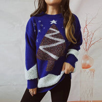 Damenpullover Festlich Warm Strickmaterial für Wintergarderobe - Blau