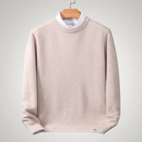 Maximilian | Herren Klassischer Rundhals-Strickpullover - Beige