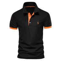 Brent - Herren-Casual-Poloshirt - Schwarz-orange