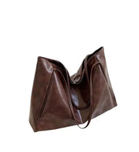 Elegante Damen-Schultertasche, mittelgroß, aus hochwertigem Synthetikgewebe - Kaffee